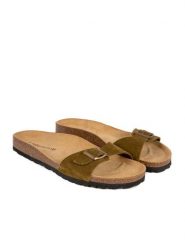 BABUNKERS Family Skórzane klapki w kolorze zielonym rozmiar: 40. Zielone klapki i japonki męskie BABUNKERS Family, ze skóry. Za 130.99 zł.