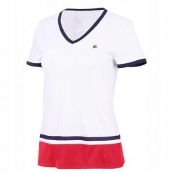 Koszulka tenisowa Fila T-shirt Elisabeth. Białe t-shirty damskie Fila, xs, bez wzorów, z materiału, bez kołnierzyka. Za 142.99 zł.
