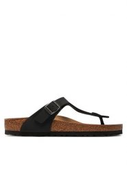 Birkenstock Japonki Gizeh 1020380 Czarny. Czarne klapki damskie Birkenstock, bez wzorów, ze skóry, bez obcasa. Za 319.99 zł.
