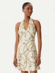 Tommy Jeans Sukienka letnia Chain Print DW0DW22346 Beżowy jasny Slim Fit. Brązowe sukienki damskie Tommy Jeans, na lato, xxs, bez wzorów, z jeansu, bez kołnierzyka, bez ramiączek. Za 489.99 zł.