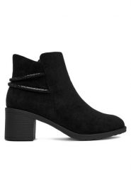 Clara Barson Botki CEO-LM9690-T21 Czarny. Czarne botki damskie Clara Barson, z materiału, bez obcasa, na płaskiej podeszwie, bez zapięcia. Za 159.99 zł.