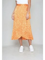 Monki Spódnica w kolorze pomarańczowym rozmiar: S. Pomarańczowe spódniczki damskie Monki, s, bez wzorów, z podwyższonym stanem, maxi, kopertowe. Za 43.99 zł.