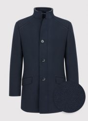 PAKO LORENTE – Granatowy płaszcz męski z wełną. Niebieskie płaszcze męskie Pako Lorente, na zimę, m, bez wzorów, z wełny, eleganckie. Za 499.99 zł.