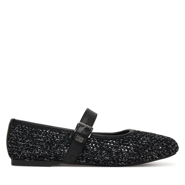 Baleriny Tommy Jeans. Czarne baleriny damskie Tommy Jeans, bez wzorów, z jeansu, bez obcasa. Za 409.99 zł.