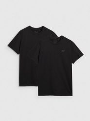 4F T-shirt regular gładki męski (2-pack) - czarny S. Czarne t-shirty męskie 4f, m, bez wzorów, z bawełny, bez kołnierzyka. Za 89.99 zł.