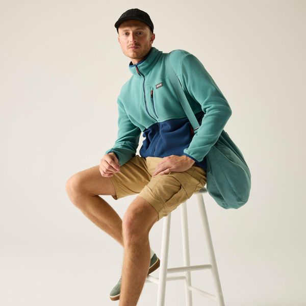 Męska bluza polarowa Frankie Color Block z zamkiem błyskawicznym. Zielone bluzy z kapturem męskie Regatta, m, z materiału. Za 135.99 zł.