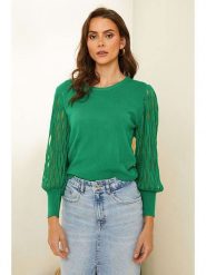 Soft Cashmere Sweter w kolorze zielonym rozmiar: 34/36. Zielone swetry klasyczne damskie Soft Cashmere, z kaszmiru, bez kołnierzyka. Za 109.26 zł.