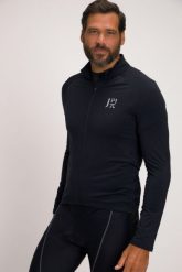 Męska Trykotowa kolarska bluza Odzież rowerowa stójka długi rękaw. Czarna bluzy sportowe męskie JAY-PI, bez wzorów, z elastanu, bez kołnierzyka, bez ramiączek. Za 279.99 zł.