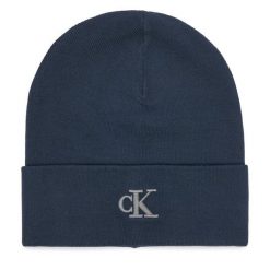 Czapka Calvin Klein. Niebieskie czapki męskie CALVIN KLEIN, na zimę, bez wzorów. Za 129.99 zł.
