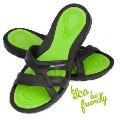 Klapki basenowe damskie PANAMA. Zielone klapki damskie Aqua-Speed, bez wzorów, bez obcasa. Za 63.90 zł.