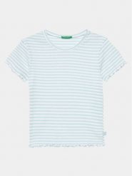 United Colors Of Benetton T-Shirt 3W5BC10H7 Niebieski Regular Fit. Niebieskie koszulki dziewczęce United Colors Of Benetton, bez wzorów, z bawełny, bez ramiączek. Za 39.99 zł.