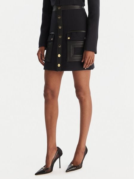 Elisabetta Franchi Spódnica trapezowa GO-120-57E2-V490 Czarny Regular Fit. Czarne spódniczki damskie Elisabetta Franchi, bez wzorów, z syntetyku, trapezowe. Za 1,489.00 zł.