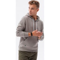 Bluza męska z kapturem BASIC - ciepłoszara V18 OM-SSBN-0120 - XXL. Szare bluzy z kapturem męskie Ombre Clothing, l, z bawełny. Za 34.79 zł.