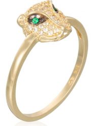 OR ÉCLAT Złoty pierścionek "Gold Panthère" z cyrkonią rozmiar: 54. Zielone pierścionki damskie Or Éclat, z cyrkonią, złote. Za 1,217.99 zł.