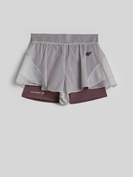 4F Spodenki treningowe szybkoschnące damskie - brązowe S. Brązowe spodenki sportowe damskie 4f, bez wzorów, sportowe, z podwyższonym stanem. Za 149.99 zł.