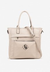 Ciemnobeżowa Torebka Typu Shopper z Paskiem Crossbody Zdobiona Aplikacją Idaniela. Brązowe shopper bag damskie Renee, z aplikacjami, z jeansu, na ramię, zdobione, bez dodatków. Za 109.99 zł.