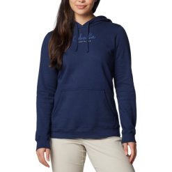 Bluza dresowa sportowa damska Trek Graphic Treatment Hoodie. Niebieskie bluzy bez kaptura damskie Columbia, l, bez wzorów, z bawełny, bez kaptura. Za 179.99 zł.