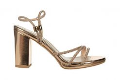 Sandały Bayla-187 587-1705 Rose PU 187175, Różowe złoto, Skóra ekologiczna - 40. Żółte sandały damskie Bayla, z aplikacjami, z materiału, bez obcasa, na obcasie. W wyprzedaży za 224.10 zł.