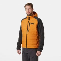 Kurtka z kapturem Helly Hansen Arctic Ocean Hybrid Insulator. Brązowe kurtki męskie Helly Hansen, bez wzorów, z puchu, sportowe, z kapturem. Za 738.50 zł.