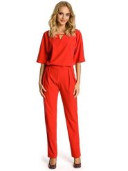 Made of emotion Kombinezon w kolorze czerwonym rozmiar: S. Czerwone kombinezony damskie Made Of Emotion, s, bez wzorów, bez kołnierzyka, bez ramiączek. Za 219.99 zł.