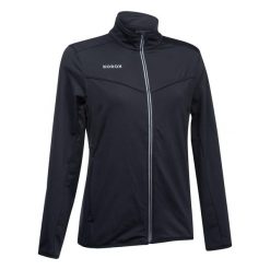 Kurtka treningowa do hokeja na trawie damska Korok FH900. Czarne kurtki damskie KOROK, m, bez wzorów, z elastanu, bez kaptura. Za 189.99 zł.