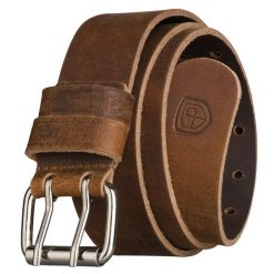 Skórzany, szeroki pasek męski w jasnobrązowym kolorze z klasyczną, podwójną klamrą Peterson PTN LTEO-05-TAN. Brązowe paski męskie Peterson, bez wzorów, klasyczne. Za 59.99 zł.