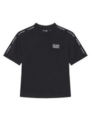 EA7 Emporio Armani T-Shirt 7B000054 AF10378 UC001 Czarny Regular Fit. Czarne t-shirty chłopięce EA7 Emporio Armani, bez wzorów, z bawełny, bez ramiączek. Za 179.99 zł.