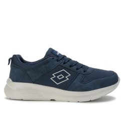 Buty męskie sportowe Lotto SOBRIO BC. Niebieskie buty sportowe na co dzień męskie Lotto, z dresówki, bez zapięcia, trekkingowe. Za 129.00 zł.