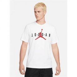 Koszulka sportowa męska Nike Air Jordan Wordmark. Białe t-shirty sportowe męskie Nike, m, z bawełny, bez ramiączek. Za 248.00 zł.