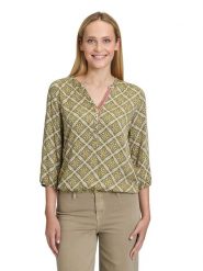 CARTOON Bluzka w kolorze khaki rozmiar: 44. Brązowe bluzki damskie Cartoon, bez wzorów, z wiskozy, bez kołnierzyka, bez ramiączek. Za 104.99 zł.