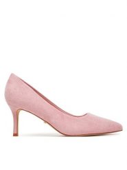 DeeZee Szpilki BK-0807 Różowy. Czerwone szpilki DeeZee, bez wzorów, z materiału, bez obcasa. Za 119.99 zł.