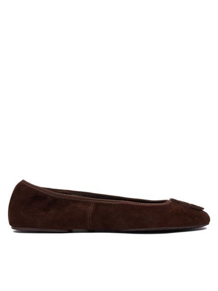 Tory Burch Baleriny Reva Travel Ballet 177247 Brązowy. Brązowe baleriny damskie Tory Burch, bez wzorów, ze skóry, bez obcasa. Za 1,329.00 zł.