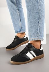 Czarne Sneakersy Tenisówki z Ozdobnymi Paskami Danavin. Czarne trampki i tenisówki damskie Born2be, bez wzorów, z jeansu. Za 79.99 zł.