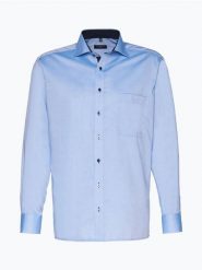 Eterna Comfort Fit Koszula niewymagająca prasowania Mężczyźni Comfort Fit Bawełna niebieski, 45. Niebieskie koszule męskie Eterna Comfort Fit, m, bez wzorów, z bawełny, bez kołnierzyka, bez ramiączek. Za 329.95 zł.