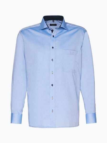 Eterna Comfort Fit Koszula niewymagająca prasowania Mężczyźni Comfort Fit Bawełna niebieski, 45. Niebieskie koszule męskie Eterna Comfort Fit, m, bez wzorów, z bawełny, bez kołnierzyka, bez ramiączek. Za 329.95 zł.