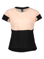 The North Face Koszulka trekkingowa "Beshtor" w kolorze jasnoróżowo-pomarańczowo-czarnym rozmiar: L. Czarne bluzki sportowe damskie The North Face, l, z materiału, bez kołnierzyka, bez ramiączek. Za 130.81 zł.