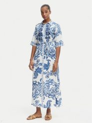 Iconique Sukienka koszulowa Emma IC26-038 Niebieski Regular Fit. Niebieskie sukienki damskie Iconique, m, bez wzorów, z wiskozy, bez kołnierzyka, bez ramiączek, koszulowe. Za 489.99 zł.