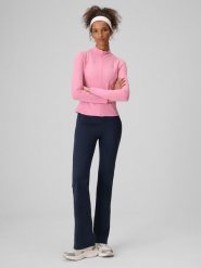 4F Legginsy dzianinowe z rozszerzanymi nogawkami damskie - granatowe XL. Niebieskie legginsy damskie 4f, xl, bez wzorów, z dzianiny. Za 129.99 zł.