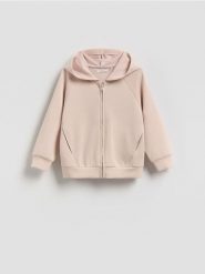 Bluza z kapturem z modalem - brązowy. Brązowe bluzy i bluzki niemowlęce Reserved, bez wzorów, z dzianiny, bez ramiączek, z kapturem. Za 55.99 zł.