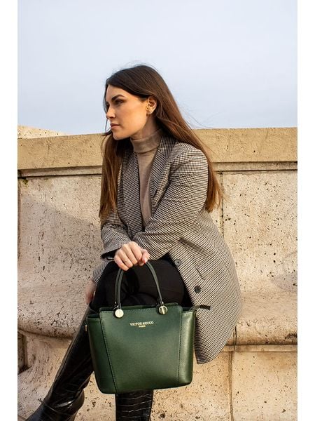 Victor & Hugo Paris Skórzana torebka "Cavoli" w kolorze zielonym - 30 x 20,5 x 14,5 cm rozmiar: onesize. Zielone torebki klasyczne damskie Victor & Hugo Paris, bez wzorów, z materiału, bez dodatków. Za 314.01 zł.