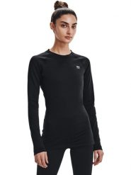 Under Armour Koszulka funkcyjna w kolorze czarnym rozmiar: XL. Czarne bluzki sportowe damskie Under Armour, xl, z materiału, bez kołnierzyka, bez ramiączek. Za 130.50 zł.