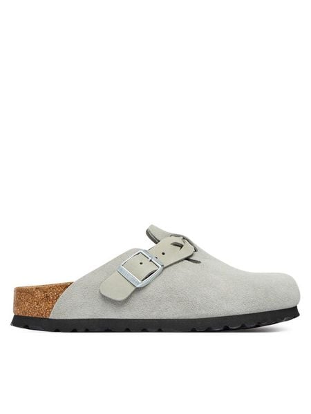 Birkenstock Klapki Boston Braided 1032933 Szary jasny. Szare klapki damskie Birkenstock, bez wzorów, ze skóry, bez obcasa. Za 764.99 zł.