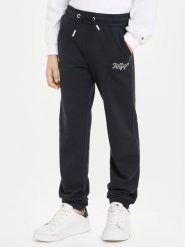 Tommy Hilfiger Spodnie dresowe NY KG0KG08108 Granatowy Regular Fit. Niebieskie spodnie dziewczęce Tommy Hilfiger, z bawełny. Za 199.99 zł.