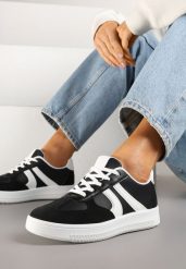 Czarne Sneakersy Klasyczne Tenisówki Setinora. Czarne trampki i tenisówki damskie Renee, bez wzorów, z jeansu. Za 79.99 zł.
