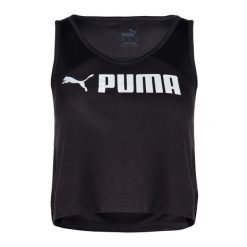 Top treningowy damski PUMA Fit Skimmer Tank. Czarne topy damskie Puma, xs, bez wzorów, bez ramiączek. Za 69.99 zł.