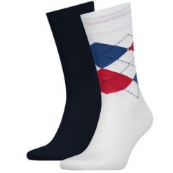 Skarpety męskie Tommy Hilfiger - Zestaw 2 par bawełnianych 39-42. Fioletowe skarpetki męskie ZEAGLE, bez wzorów, z bawełny. Za 140.99 zł.
