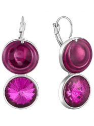 MENTHE À L'O Kolczyki z kryształami rozmiar: onesize. Różowe kolczyki damskie MENTHE À L'O, z kryształem, z zapięciem typu bigiel. Za 95.92 zł.