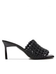 Calvin Klein Klapki Heel Mule Sandal 70 Latt HW0HW02144 Czarny. Czarne klapki damskie CALVIN KLEIN, bez wzorów, ze skóry, bez obcasa. Za 449.99 zł.
