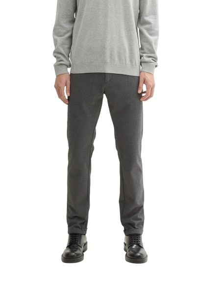 Męskie Spodnie Materiałowe Tom Tailor Jersey Slim Chino Black White Birds Eye 1044853 35951. Białe spodnie materiałowe męskie Tom Tailor, bez wzorów, z jersey. Za 169.99 zł.