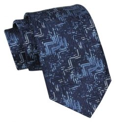 Klasyczny Męski Krawat - ALTIES - Odcienie Niebieskiego i Granatu. Niebieskie krawaty i muchy męskie Alties, bez wzorów, z tkaniny, eleganckie. Za 49.00 zł.